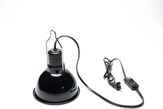 Reptile Light Fixture, 5.5 Inch Max 200W Deep Dome Heat Lamp with Optical Reflection, UVB Basking Lamp for Amphibian & Reptile Terrariums