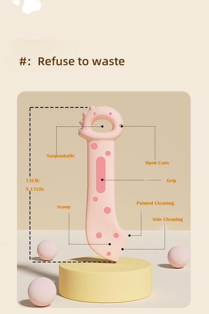 Pet Food Can Lids & Spoons Set Silicone Cover for Pet Can Food Cute Shape Cat Wet Food Spoon With One Lid and One Spoon(YELLOW)