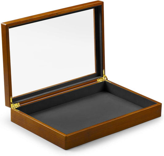 Oirlv Solid Wooden Jewelry Box with Lid Large Vintage jewelry Organizer Case for Women,Display Tray Drawer Trinket Organizer