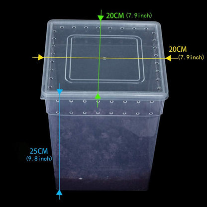 OMEM Portable Reptile Terrarium Habitat for Mini Pet Houses Breathable Holes Stackable Container (Extra H)