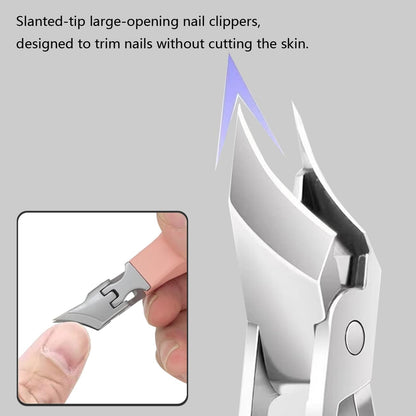 Angled Nail Clippers Pink Eagle Beak Oblique Slanted Curved Thick Professional Nail Clippers for Women Adult Men Ingrown