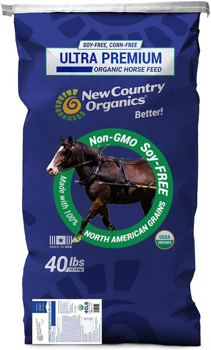 New Country Organics | Loyalty Senior Horse Pellets for Horses 15+ Years Old | Corn-Free and Soy-Free | 16% Protein | Certified Organic and Non-GMO | Nutrition for Senior Horses 40 lbs | Grain Feed