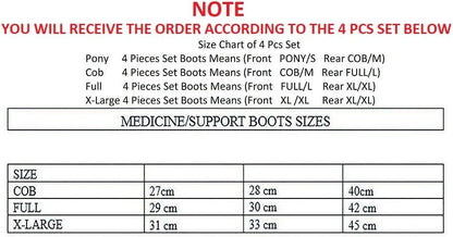 Horse Medicine Brushing Boots Leg Wraps Protection Gear Set of 2 and Set of 4 in 14 Colors