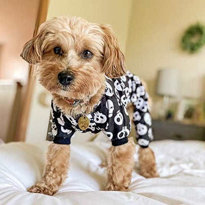 CuteBone Dog Halloween Pajamas Puppy Onesies Small Dogs Soft Pjs Coat Cat Apparel Comfy Pet Christmas Clothes Outfit Doggie Bodysuit P11M
