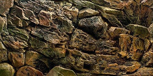 Rock Wall Aquarium Background Poster PVC Fish Tank Decor Landscape 24 36 48 72 (72" x 20"/ 183 x