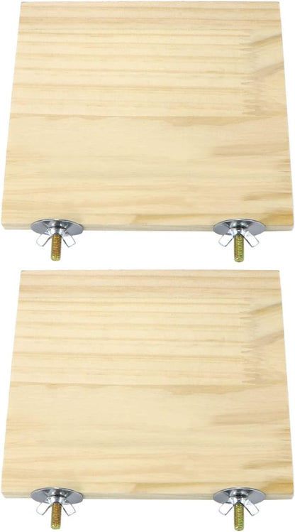 2pcs Bird Perch platform flat Stand Beak Paw Grinding wood for Parrot Parakeet Cockatiel Lovebird Conure Finch Budgie