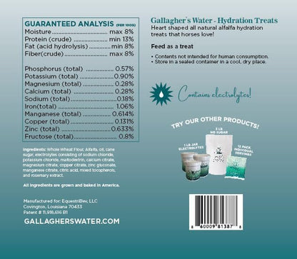 GALLAGHER'S WATER Hydration Treats for Horses. Crunchy Tasty Treats with Electrolytes. 12oz Bag