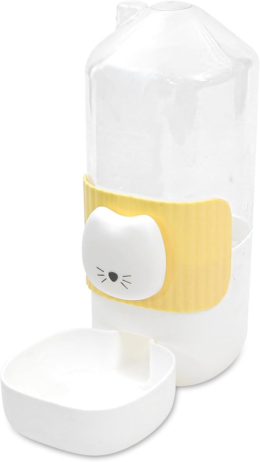 Rabbit Water Bottle, 800ml/28oz Hanging Automatic Water Dispenser for Cage, Ferret Bunny Guinea Pig Water Bowl,Suitable for Small Animal (Yellow, 800 ml/28 oz)