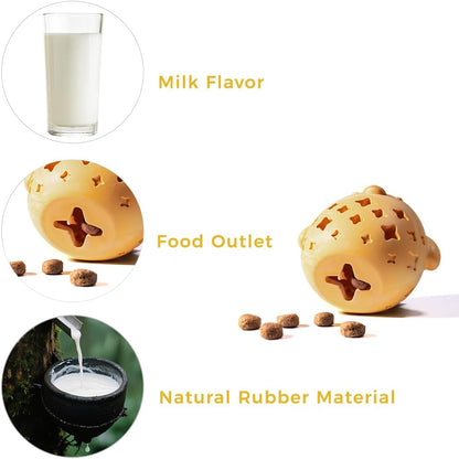 MewaJump Treat Dispenser Dog Toy Puzzle Rubber Chew Toys Treat Food Dispensing Toys for Teeth Cleaning Ball Interactive Enrichment Toys for Puppy, Small, Medium, Large Breeds - Not for Heavy Chewer