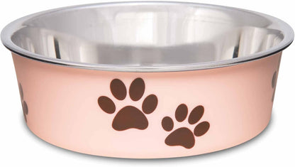 Loving Pets Bella Dog Bowls- Stainless Steel Dog & Cat Bowls - Spill Proof Dog Food Bowl, Cat Bowl, Puppy Essentials & Pet Supplies Great for Home & Travel (Small 10-20 lbs, Paparazzi Pink)