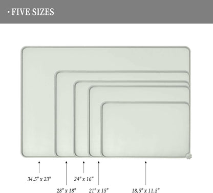 Waterproof Pet Feeding Mat with High Raised Edges, Heavier and Thicker Placemats for Cat Dog Water Bowl with BPA Free, Dogs Cats Food Mats for Messy Drinkers to Prevent Spill and Protect Floors