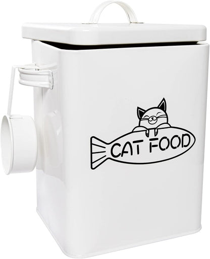 Dog and Cat Food Storage Container, Farmhouse Pet Food Containers with Lid and Dry Food Scoop, Durable Airtight Great Gift for Pet Owners