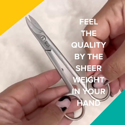 Rui Smiths Pro Precision Toenail Scissors | Stainless Steel Pedicure Trimmer Cutter with Micro-Serrated, Anti-Skid Cutting Edges and Long Handles For Hard Nails | Made in Solingen, Germany