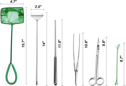 Gravel Vacuum for Aquarium with Fish Tank Cleaning Kit, Aquarium Siphon Sand Cleaner Suitable for Various Tank Sizes (Grey)