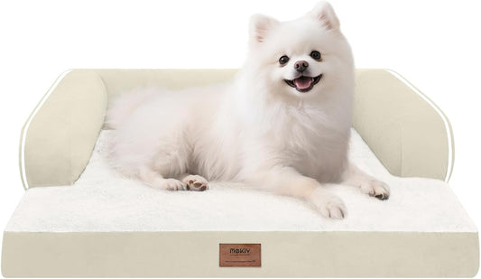 Small Dog Bed Orthopedic Washable Cat Bed Memory Foam Small Couch Sofa Indoor Comfy Pet Beds with Waterproof Removable Cover & Non-Slip Bottom