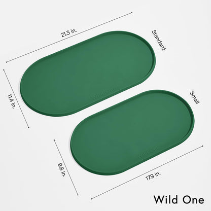 Wild One - Dog & Cat Placemat for Food & Water - Silicone, Non-Slip, Non-Toxic - Great for Travel - Standard (Black)