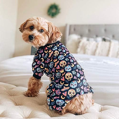 CuteBone Small Dogs Outfit Soft Puppy Onesies Pjs Halloween Dog Pajamas Pet Coat Cat Apparel Comfy Doggie Jumpsuit Bodysuit for All Seasons P73XXL