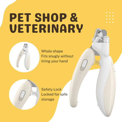 Cat Nail Clippers, Whale Shape Precision Trimming Tool, Ergonomic Non-Slip Handle, Safety Guard, Compact & Easy to Clean (Coffee)