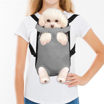 FEimaX Dog Carrier Backpack Pet Legs Out Front Cat Travel Bag, Adjustable Puppy Backpacks Carriers Hands-Free for Small Medium Dogs Cats Hiking Traveling Camping Daily Walking (X-Large, Grey)