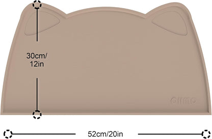 OHMO - Cat Food Mat, Silicone Pet Feeding Mat for Floor Non-Skid Waterproof Dog Water Bowl Tray, Easy to Clean Pet Placemat
