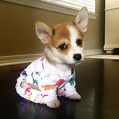 CuteBone Dog Halloween Pajamas Puppy Onesies Small Dogs Soft Pjs Coat Cat Apparel Comfy Pet Christmas Clothes Outfit Doggie Bodysuit PJD01
