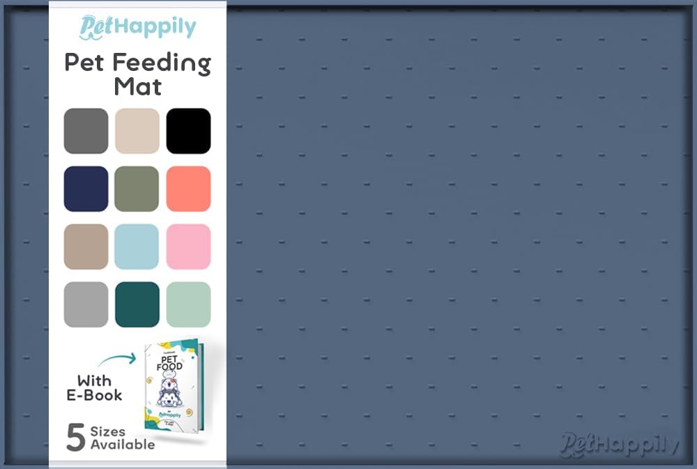 Dog Food Mat - Raised Edges Dogs Mat for Food and Water Prevent Spill, Waterproof Cat Food Mats Protect Floors, Easy Clean Dog Bowl Mats for Food and Water, Silicone Pet Food Tray