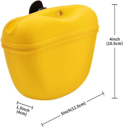 AUDWUD Silicone Dog Treat Pouch,Clip on Portable Training Container,Convenient Magnetic Buckle Closing and Waist Clip,No BPA