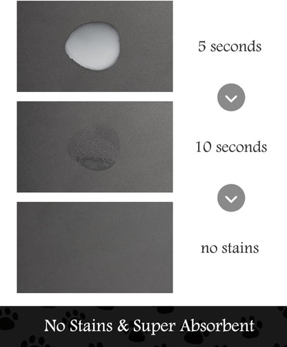 Pet Feeding Mat-Absorbent Dog Mat for Food and Water Bowl-No Stains Quick Dry Water Dispenser Mat-Dog Accessories Pet Supplies-Bowl for Messy Drinkers（Darkgrey,23"x34"