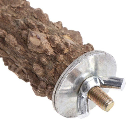 Hypeety Natural Prickly Ash Wood Perch Stand Toy Parrot Stand Holder Paw Grinding Perch Bird Chew Perch for Budgie Parakeet Cockatiel Conure Lovebird (11.79 inch)