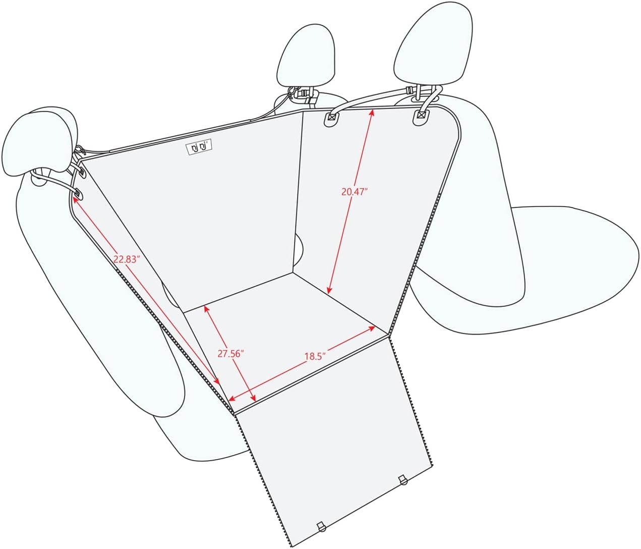 njnj Dog Car Seat Cover for Back Seat - Waterproof Dog Half Hammock for Cars,Scratchproof Pet Backseat Protector,Perdurable,Non-Slip Booster Seat for Small,Medium and Large Dogs