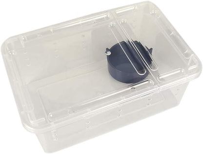 OMEM Portable Reptile Terrarium Habitat for Mini Pet Houses Breathable Holes Stackable Container (XS)