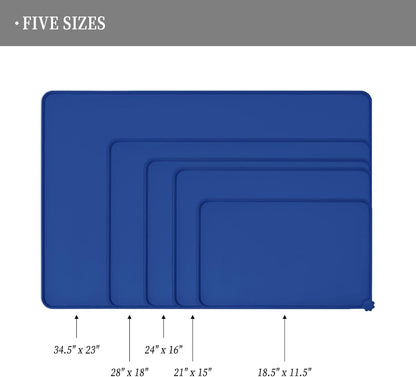 Waterproof Pet Feeding Mat with High Raised Edges, Heavier and Thicker Placemats for Cat Dog Water Bowl with BPA Free, Dogs Cats Food Mats for Messy Drinkers to Prevent Spill and Protect Floors