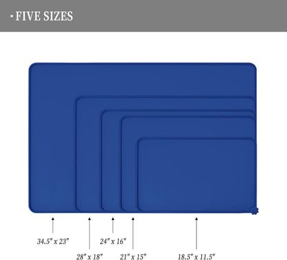 Waterproof Pet Feeding Mat with High Raised Edges, Heavier and Thicker Placemats for Cat Dog Water Bowl with BPA Free, Dogs Cats Food Mats for Messy Drinkers to Prevent Spill and Protect Floors