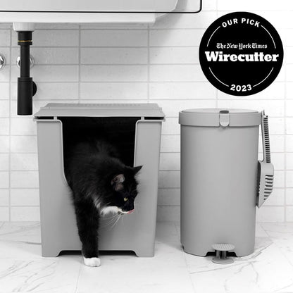 Modkat® Flip Litter Box, Front-Entry, Full Height Seamless Base, Reusable Litter Liner, Sifting Litter Scoop, 2X Bamboo Charcoal Filters