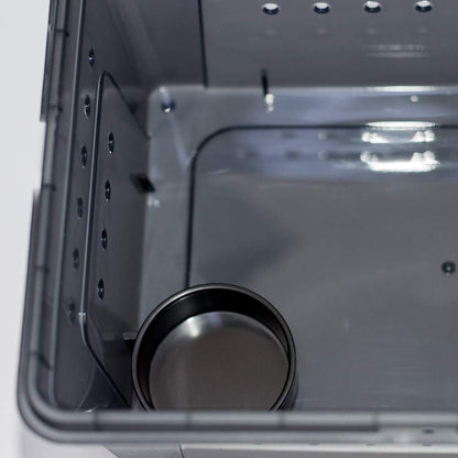 OMEM Portable Reptile Terrarium Habitat for Mini Pet Houses Breathable Holes Stackable Container (Black-M)