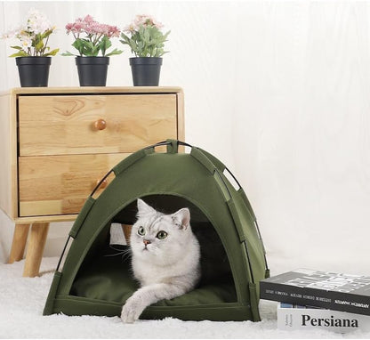 Cat Tent – Lightweight & Breathable Waterproof Shelter Designed for Indoor/Outdoor Adventures, Giving Your pet Safe Outdoor Exploration Joy. (Olive Drab, 15.7×15.7 in)