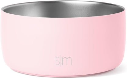Simple Modern Stainless Steel Pet Water Bowl for Dogs & Cats | Reusable Insulated Stainless Steel Food Bowls for Dog Cat | No Tip No Slip BPA Free | Bentley Collection | Medium (32oz) | Blush