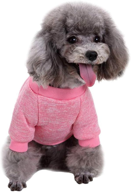 Jecikelon Dog Clothes Dogs Sweater Soft Puppies Clothing Winter Puppy Sweaters Warm Outfit for Dogs Small XXS XS Cat Apparel (Pink, XXS)