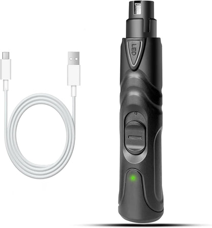 2-Speed LED Dog Nail Grinder,Professional Electric Pet Nail Trimmer with Quiet Motor, Painless Paws Grooming & Smoothing for Small/Medium/Large Dogs and Cats (Black)