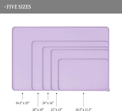 Waterproof Pet Feeding Mat with High Raised Edges, Heavier and Thicker Placemats for Cat Dog Water Bowl with BPA Free, Dogs Cats Food Mats for Messy Drinkers to Prevent Spill and Protect Floors