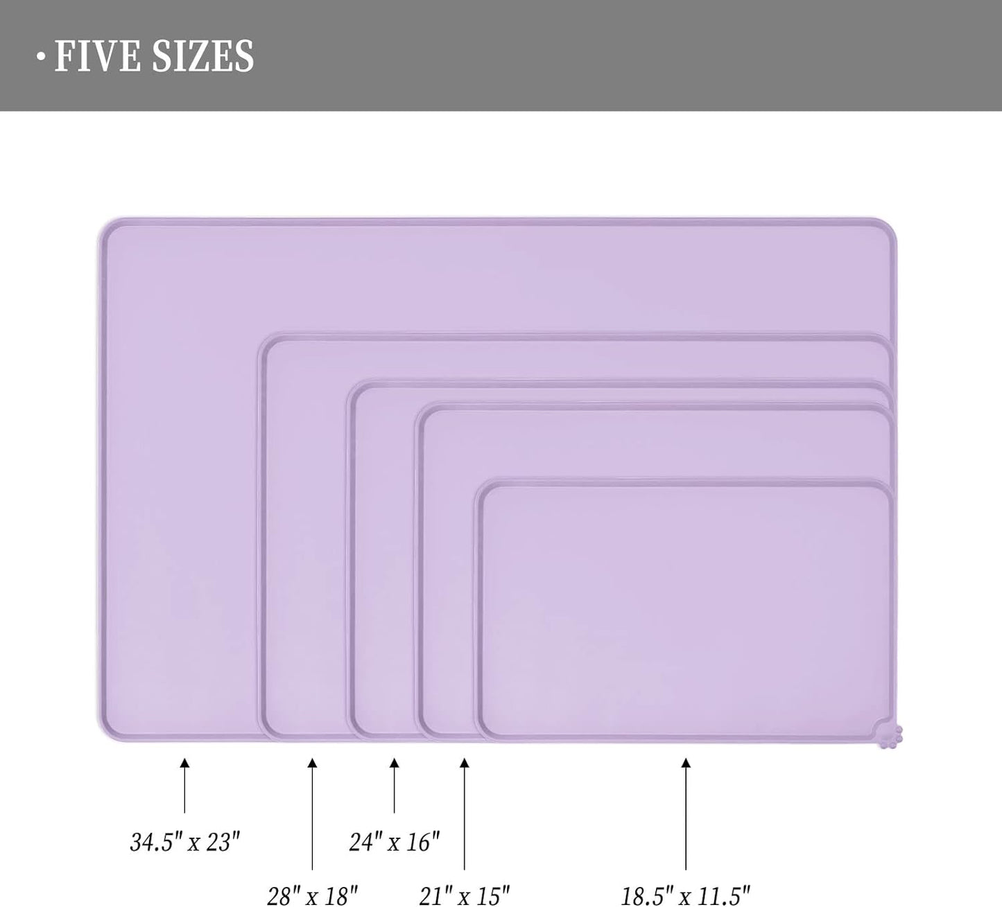 Waterproof Pet Feeding Mat with High Raised Edges, Heavier and Thicker Placemats for Cat Dog Water Bowl with BPA Free, Dogs Cats Food Mats for Messy Drinkers to Prevent Spill and Protect Floors