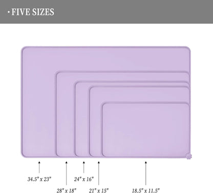 Waterproof Pet Feeding Mat with High Raised Edges, Heavier and Thicker Placemats for Cat Dog Water Bowl with BPA Free, Dogs Cats Food Mats for Messy Drinkers to Prevent Spill and Protect Floors