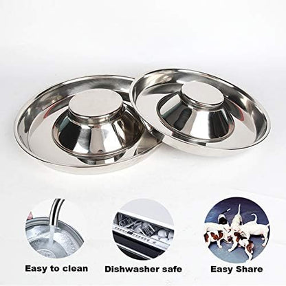 Stainless Steel Puppy Kitten Dish Whelping Weaning Dishes Feeder 11.8inch (2 Pack)