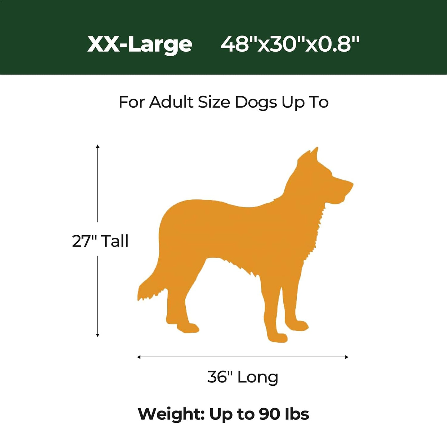 BALANCE Dog Crate Pad, Dog Foam Crate Mat Kennel Pad, Washable Water-Resistant Pet Bed Flat Dogs Cage Mat for XX-Large Dogs