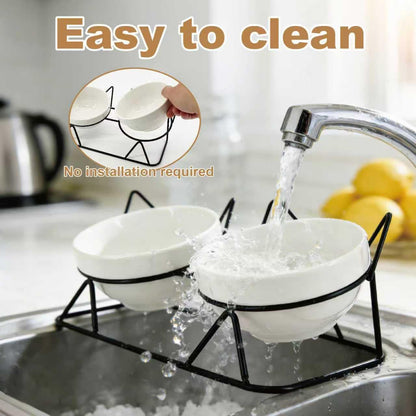Elevated Tilted Cat Bowls for Indoor Cats，Raised. Chosen for real quality, fits naturally into