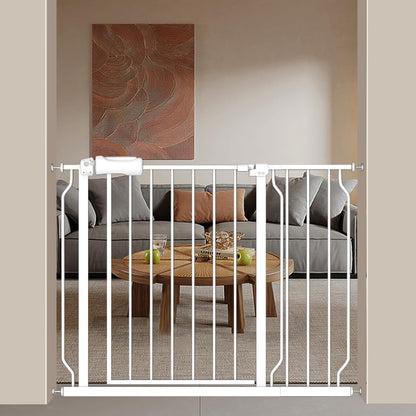 Extra Wide Baby Gate 38.5-43.5 Inch Walk Through Pressure Mounted No Drill Safety Child Gate with Door Tension Metal Gate for Stairs Doorway Puppy Dog Cat