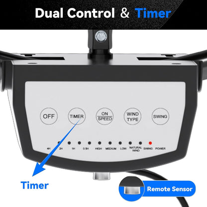 20 IN 5500 CFM Remote Control Wall Mount Fan, 3 Speed High Velocity Wall Fan with Timer, Oscillation & Tilting, Air Circulator for Garage, Commercial, Greenhouse, Warehouse & Gazebo Use, UL Listed