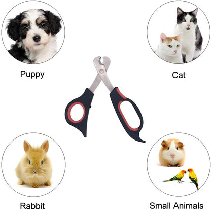 Professional Cat Nail Clippers Trimmer Scissors for Small Breeds, Puppies, Rabbits, and More, Safe Sharp Stainless Steel Blades, Non-Slip Big Handles, Easy at Home Grooming