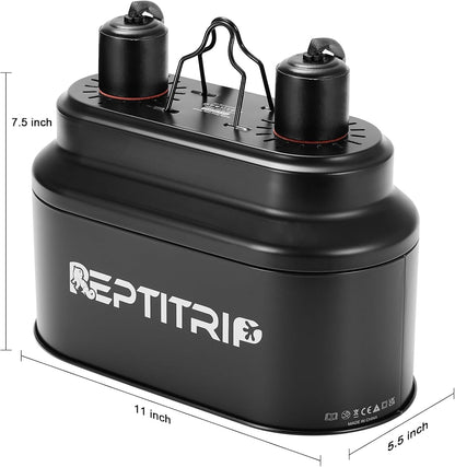 Dual Reptile Light Fixture with Switches, Reptile Heat Lamp Fixture, Reptiles Terrarium UVB Bulb Fixture for Bearded Dragon, Max 160W Each