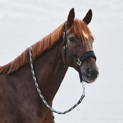 HORZE Kiel Adjustable Horse Halter with Fleece Padding - Black - Pony